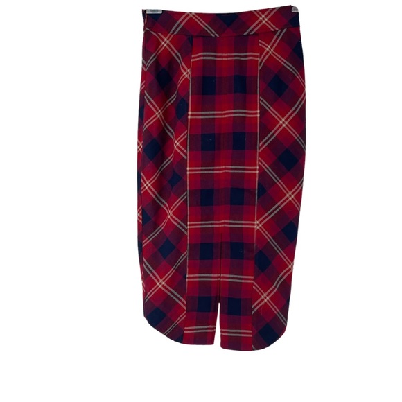 FREE PEOPLE PLAID PENCIL SKIRT 6 Small - Picture 4 of 7
